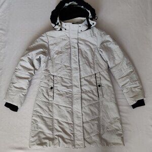 Oppenheimer Women’s Long Winter Parka - Grey Insulated Puffer Jacket  - Size L